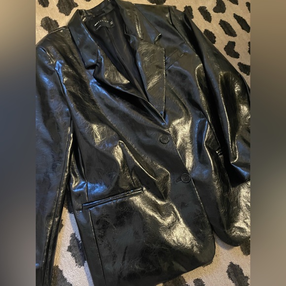 ASOS Oversized Black “Leather” Blazer - Picture 3 of 6
